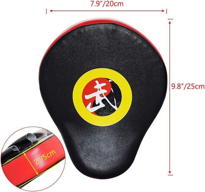 Taekwondo Kick Shield - Muay Thai MMA Karate Kickboxing Training Pads - Curved Leather Strike Shield