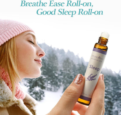 Aromatherapy Essential Oils Roll on Set, Natural Pre-Diluted Blend Oils for Skin Use, Relaxation Gift for Women & Men, Pack 6 X10Ml