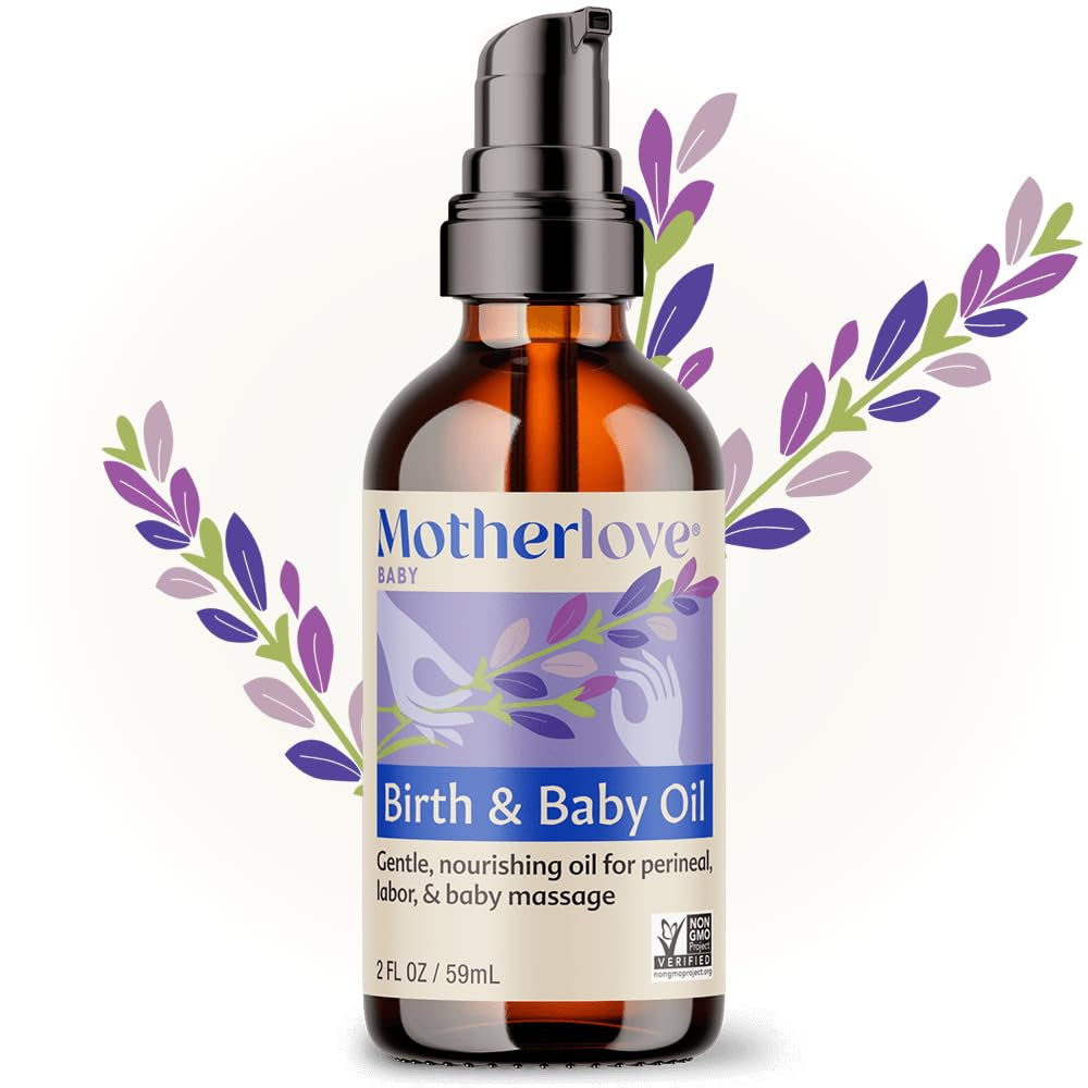 Birth & Baby Oil (2 Oz) Gentle Lavender-Infused Oil for Perineal, Labor & Baby Massage—Non-Gmo, Organic Herbs