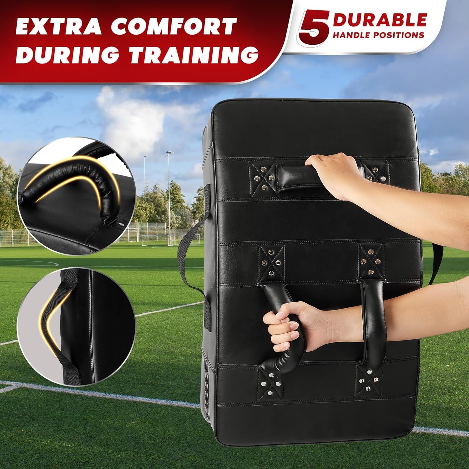 Blocking Pad, Solid Rivets & Durable Leather Shield Pads, American Football. Basketball Training Equipment, Football Blocking Pads - Ideal for Martial Arts, Contact Drills, Sparring, Karate
