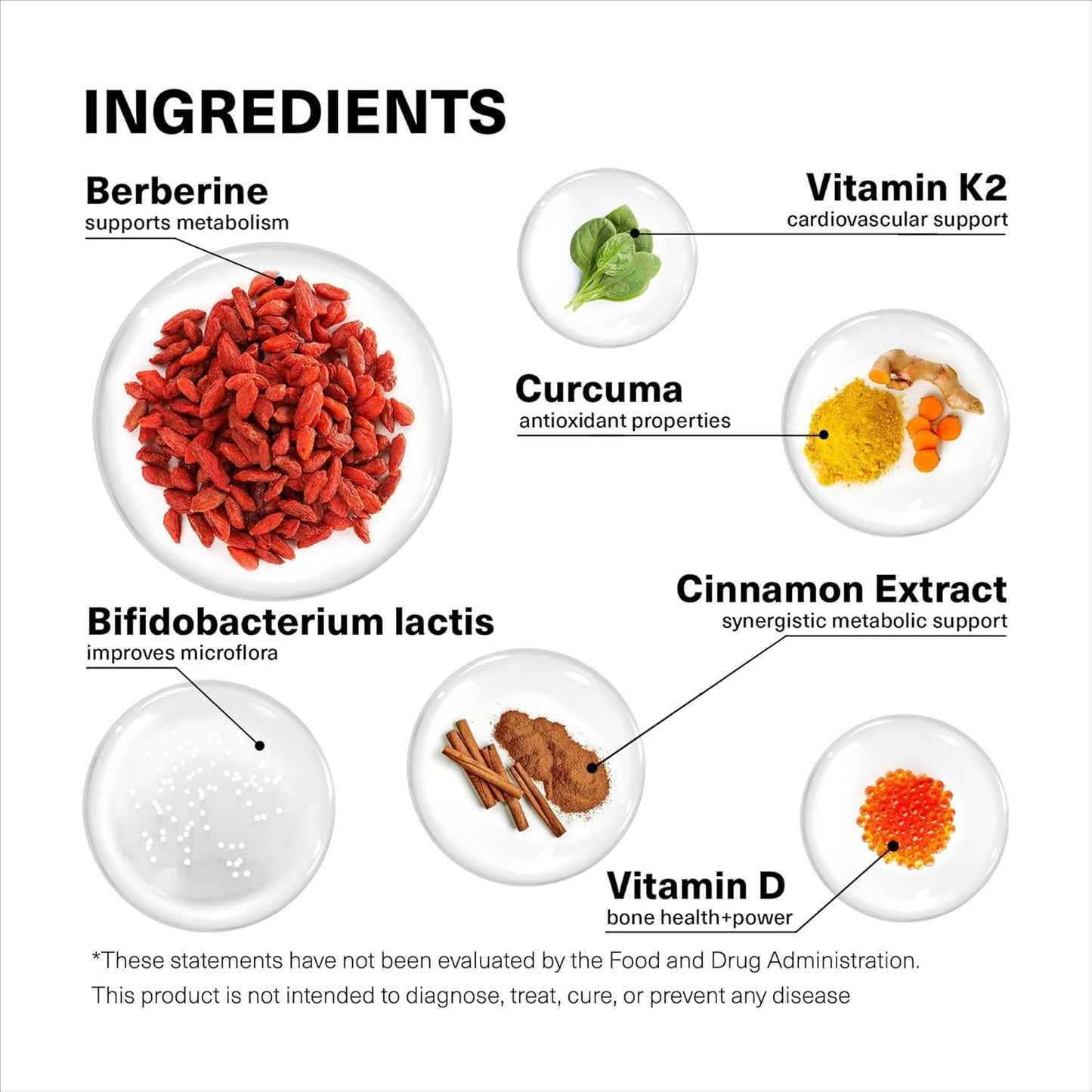 Berberine Supplement 500Mg with Probiotics, Vitamin D, and Vitamin K - 60 Berberine Capsules - Berberine 500Mg for Weight Balance, Water Loss, Gut Health - Berberine with Ceylon Cinnamon Supplement