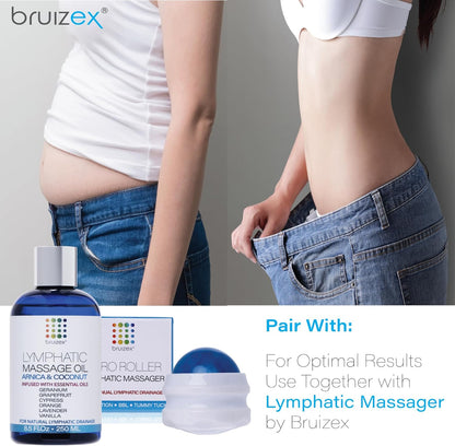 Lymphatic Drainage Massage Oil with Arnica Oil & Coconut for Post Surgery Recovery & Lymphatic Drainage Massager, Liposuction, 360 Lipo, BBL, after Tummy Tuck Surgery Items, Fibrosis Treatment, 8.5 Oz
