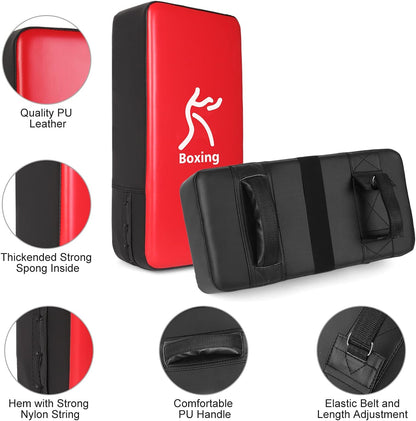 Punching Mitts Kick Pack Set, Boxing Mitts Focus Pads, Taewondo Kick Pad, Great for Boxing, Kickboxing, Karate, Muay Thai, MMA Training