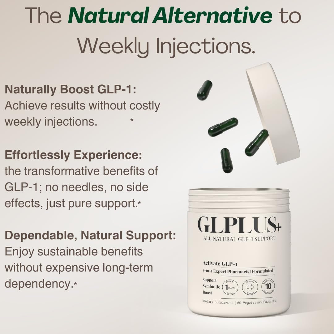 GLP-1 Supplement for Women and Men | Hunger & Metabolism Support - Expert Formulated to Support GLP1 Naturally | Probiotic and Prebiotic (60 Capsules)