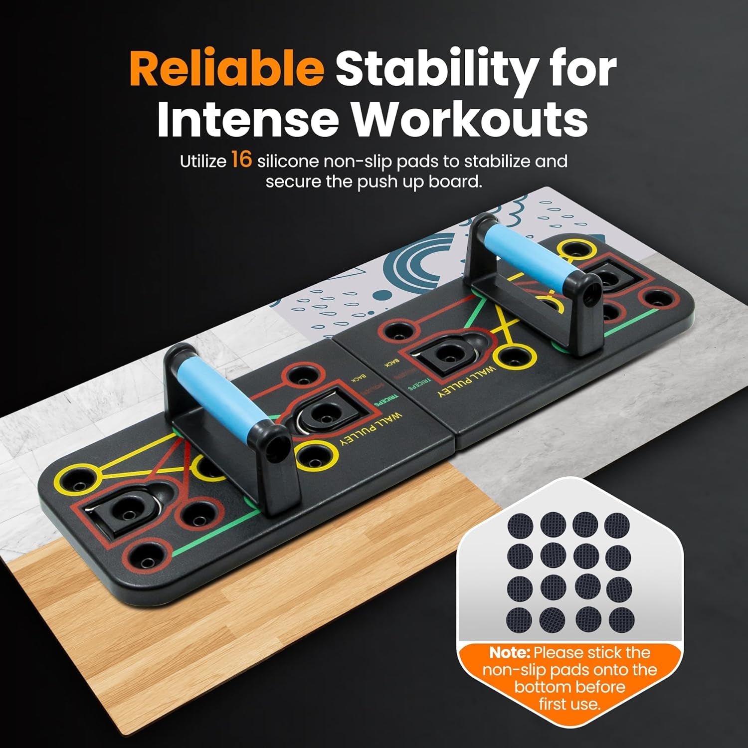 Push-Up Board, Home Gym, Portable Fitness Equipment, Pilates Bar, and 20 Fitness Accessories, Including Resistance Bands and an Ab Wheel, for Full-Body Workouts at Home