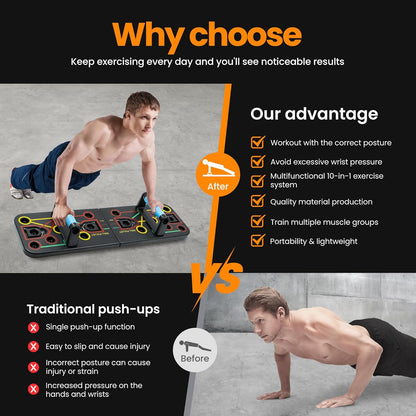 Push-Up Board, Home Gym, Portable Fitness Equipment, Pilates Bar, and 20 Fitness Accessories, Including Resistance Bands and an Ab Wheel, for Full-Body Workouts at Home