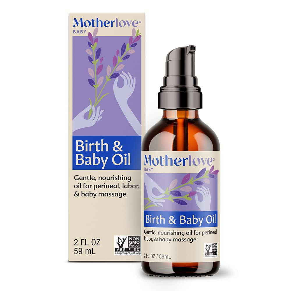 Birth & Baby Oil (2 Oz) Gentle Lavender-Infused Oil for Perineal, Labor & Baby Massage—Non-Gmo, Organic Herbs