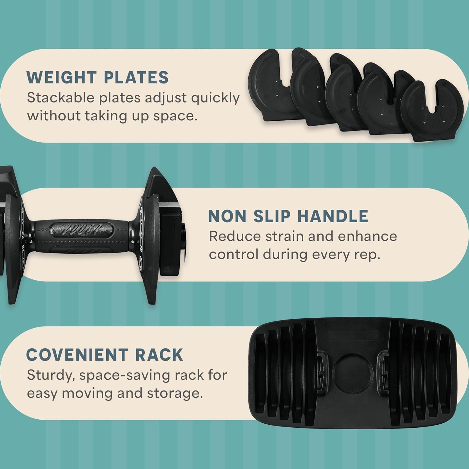 Adjustable Dumbbell Set – 5-25 Lb Dumbbells Set of 2, Quick Change Rotating Hand Weights for Women//Men at Home Gym Weight System - 5-25 Pound, Ideal for Home Strength Training