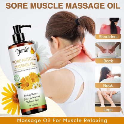 Fathers Day Gift for Husband, Body Massage Oil for Massage Therapy Kit, Lilac, Lavender, Sore Muscle Arnica Oil with Massage Roller Ball, Relaxing Massage Oils for Date Night