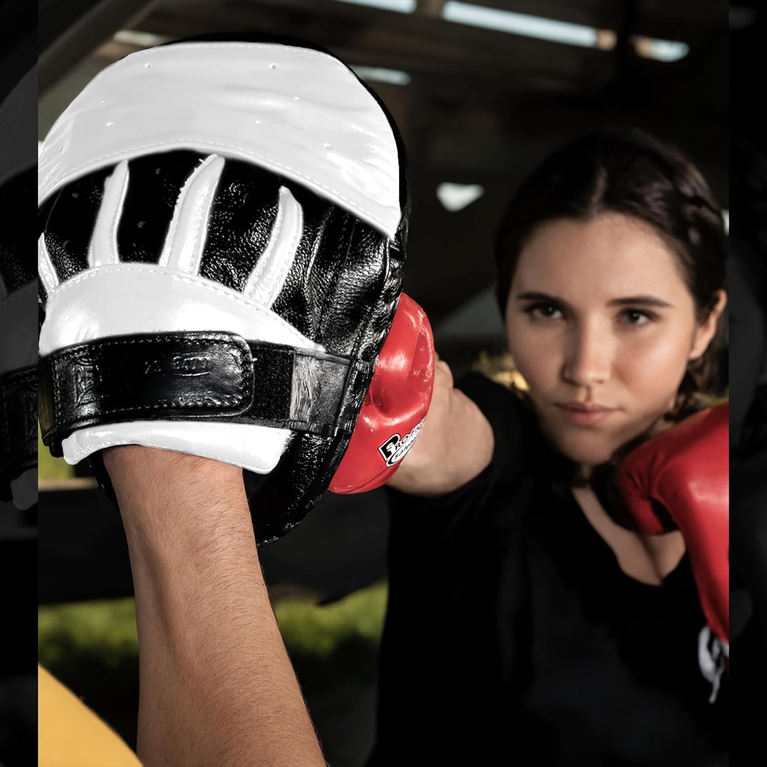 Boxing Punching Mitts, Focus Sparring Striking Training Punch Pads, MMA, Kickboxing, Muay Thai, Leather
