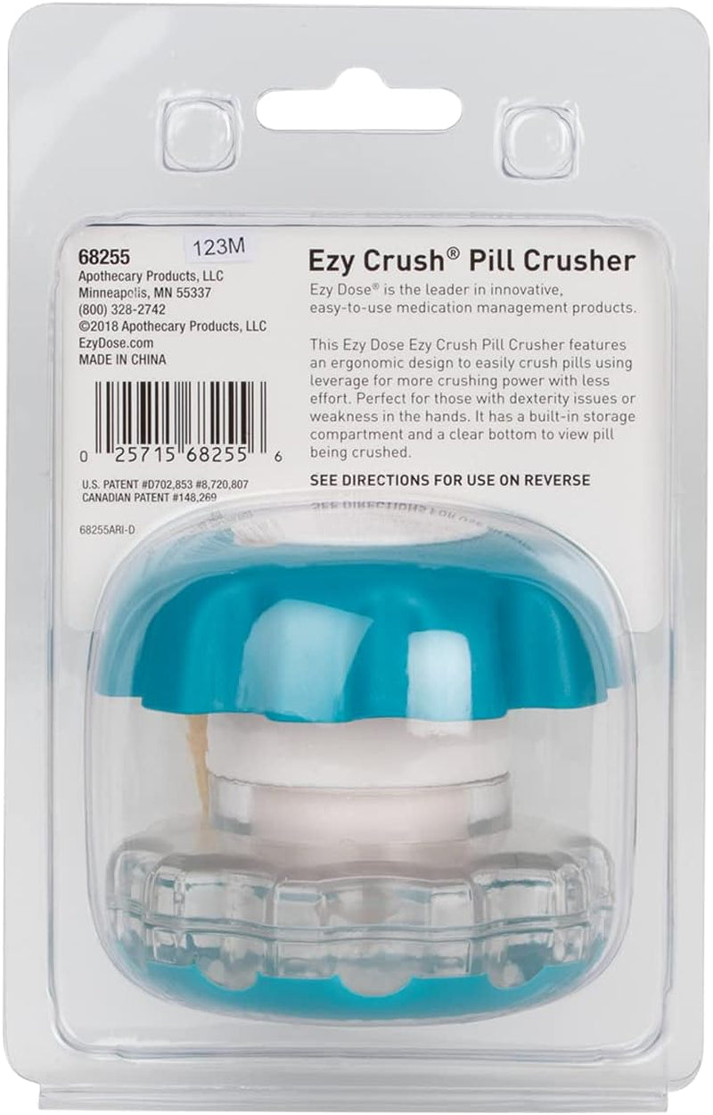 Pill Crusher, Cutter and Grinder, Daily Usage, Safely Cut Pills, Vitamins, Tablets, Accurate and Easy Cuttings, Stainless Steel Blade, Storage Compartment, Colors May Vary, Large, BPA Free