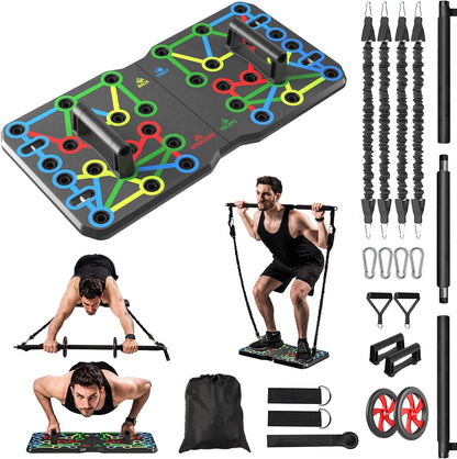 Solid Push up Board, Portable 30-In-2 Workout Set for Push Up, Multi-Functional Pushup Stands for Strength Training, Fat Burning Push up Bar for Home Gym, Perfect Chest Workout Equipment for Men & Women