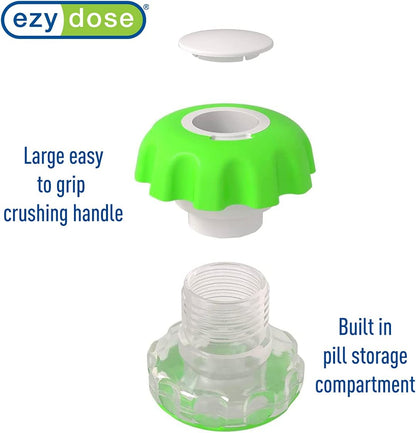 Pill Crusher, Cutter and Grinder, Daily Usage, Safely Cut Pills, Vitamins, Tablets, Accurate and Easy Cuttings, Stainless Steel Blade, Storage Compartment, Colors May Vary, Large, BPA Free