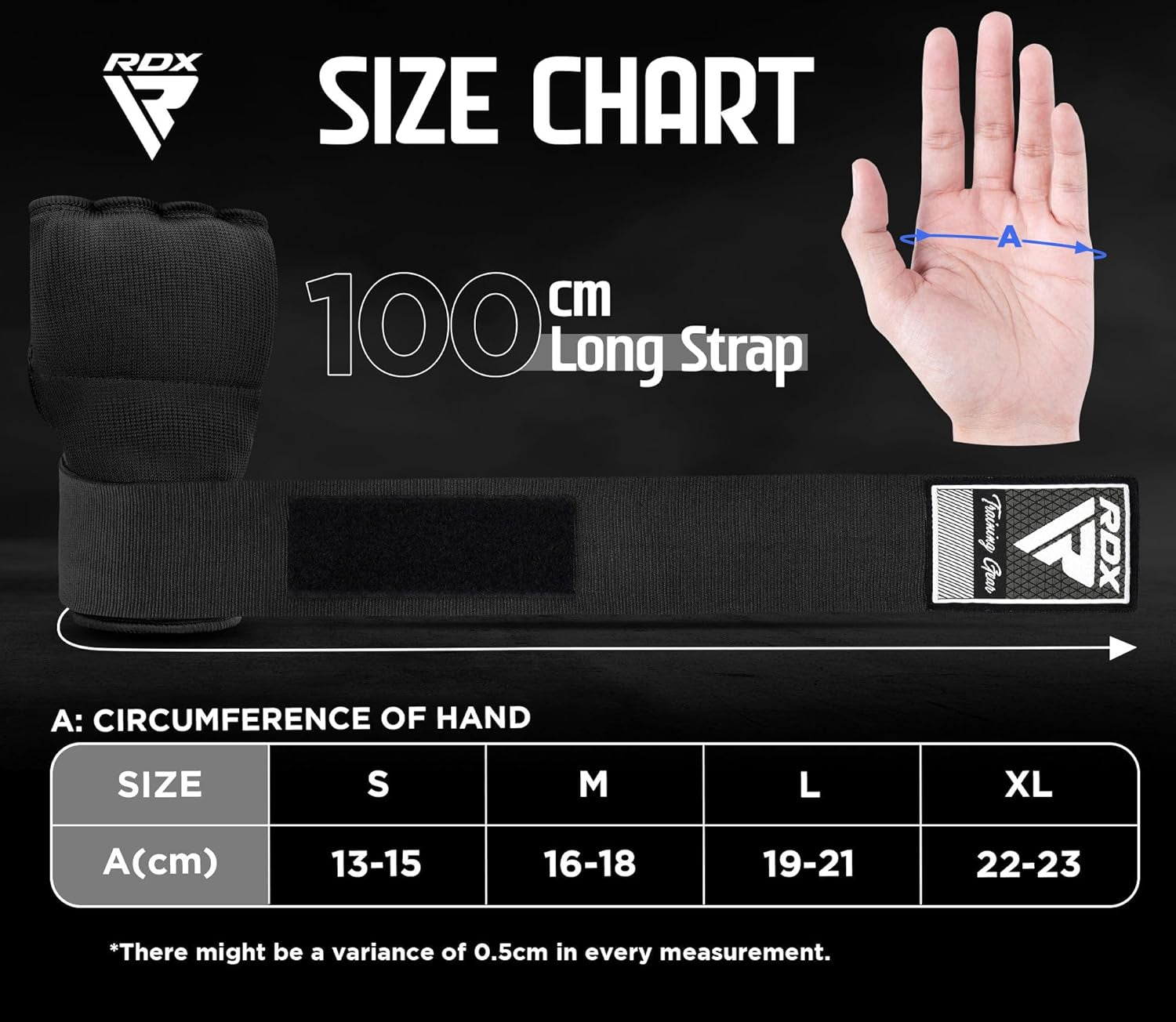 Gel Boxing Hand Wraps Inner Gloves Men Women, Quick 100Cm Long Wrist Straps, Elasticated Padded Fist under Mitts Protection, Muay Thai MMA Kickboxing Martial Arts Punching Training Bandages