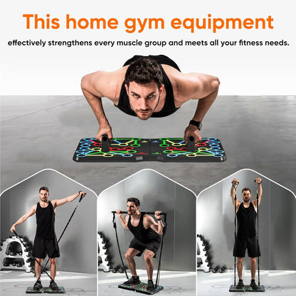 upgraded Push-Up Board Home Fitness Accessories, Multifunctional 30-In-2 Push-Up Bar Fitness Equipment, Portable Strength Training Equipment with Push-Up Handles and Pilates Bar