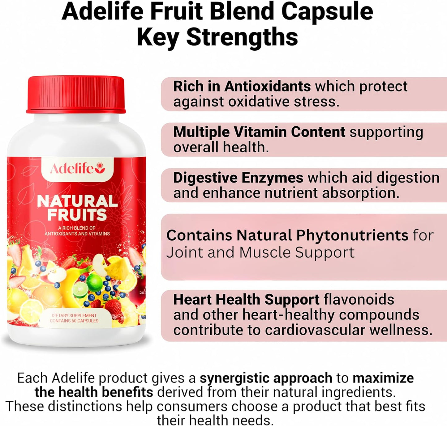 Fruit and Veggies Dietary Supplement, Total 120 Capsules, Earth Energy Fruits and Vegetables, Daily Vitamins, Super Fruits and Veggies Supplements, Vegetable Supplements for Adults,Made in USA