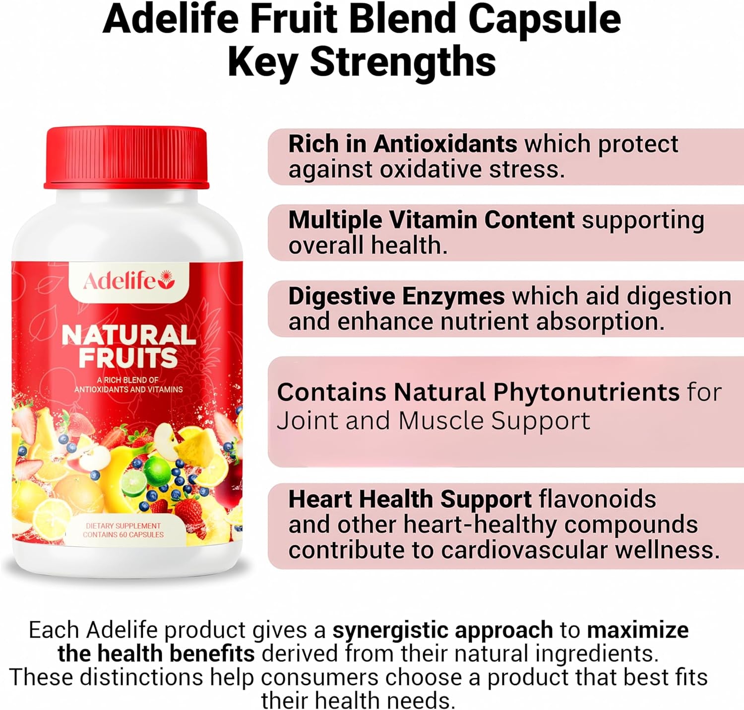 Fruit and Veggies Dietary Supplement, Total 120 Capsules, Earth Energy Fruits and Vegetables, Daily Vitamins, Super Fruits and Veggies Supplements, Vegetable Supplements for Adults,Made in USA