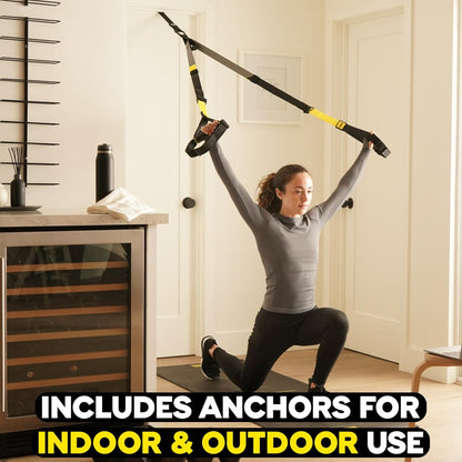 PRO3 Suspension Trainer System, Durable Design for Cross-Training, Weight Training, HIIT Training & Cardio, Includes 3 Anchor Solutions for Indoor & Outdoor Home Gyms