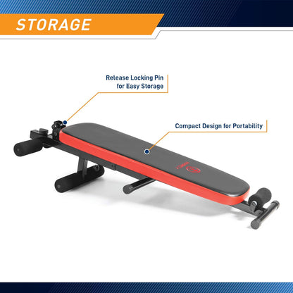 Utility Slant Board W/ Headrest – Folding Design with Adjustable Positions SB-4606 , Black/Red , 29.00 X 18.00 X 59.00 Inches