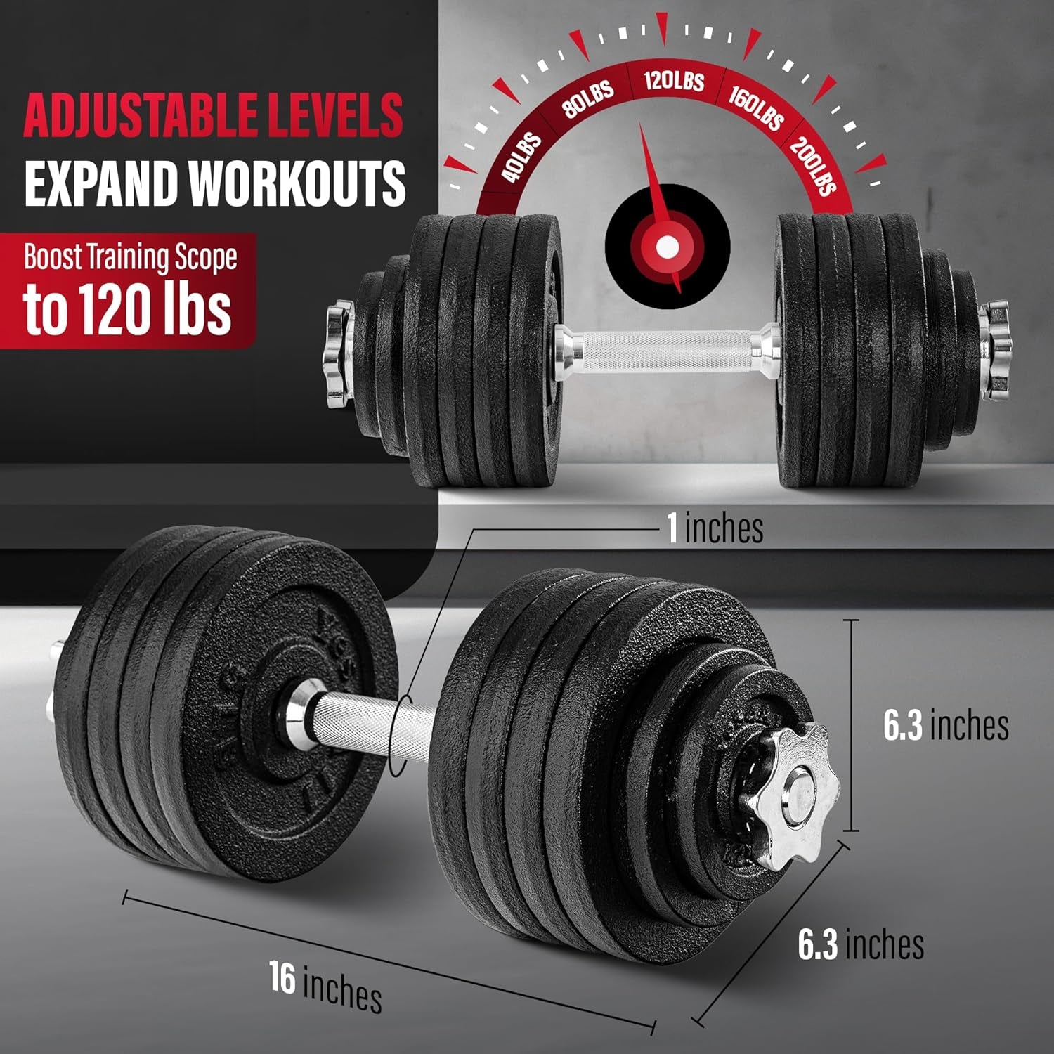 Dumbbell Adjustable - 105Lbs