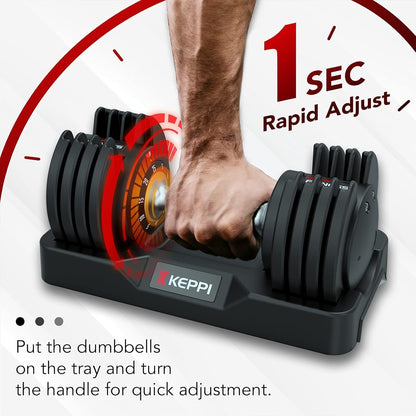 Adjustable Dumbbells Set, 25Lb/40Lb/55Lb/60Lb Dumbbells with Anti-Slip Metal Handle for Exercise & Fitness Fast Adjust Weight for Full Body Workout Fitness