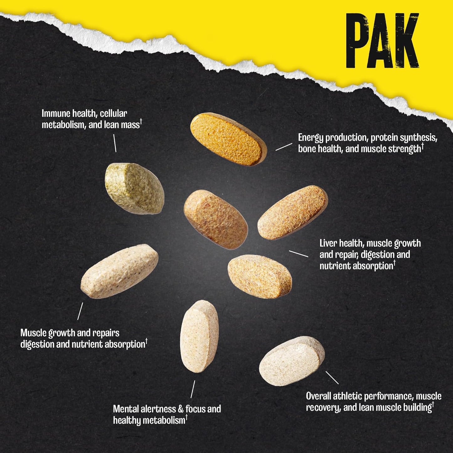 Pak - Convenient Multivitamin for Men & Women Daily All-In-One Vitamin & Supplement Pack - Zinc, Vitamins C, B, D, Amino Acids, and Immune Support - Sports Nutrition Performance - 30 Count
