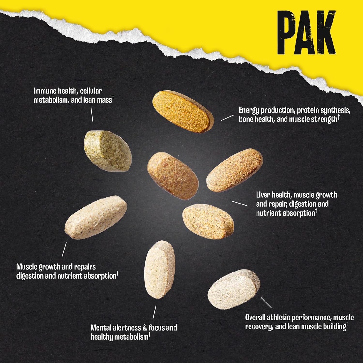 Pak - Convenient Multivitamin for Men & Women Daily All-In-One Vitamin & Supplement Pack - Zinc, Vitamins C, B, D, Amino Acids, and Immune Support - Sports Nutrition Performance - 30 Count