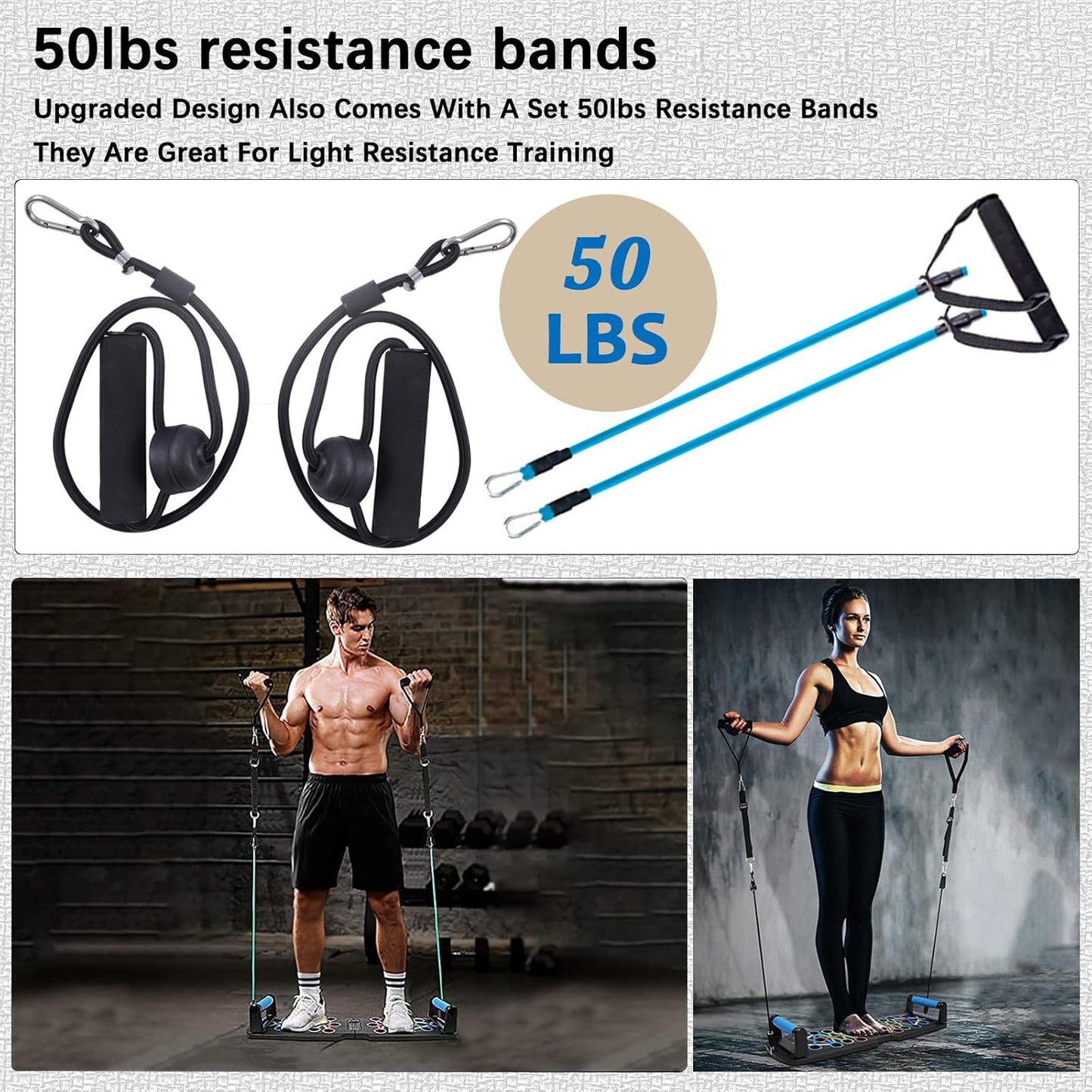 Upgraded Push up Board for Men,Portable Foldable Multi-Function 30 in 1 Perfect Push-Up Board,Push up Bar with Automatic Count and Resistance Bands,Push up Handles for Floor Home Gym Chest Workout