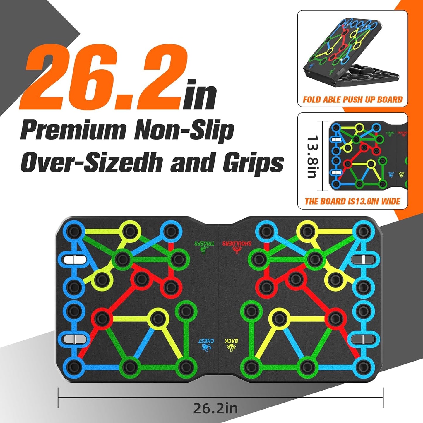 Solid Push up Board, Portable 30-In-2 Workout Set for Push Up, Multi-Functional Pushup Stands for Strength Training, Fat Burning Push up Bar for Home Gym, Perfect Chest Workout Equipment for Men & Women