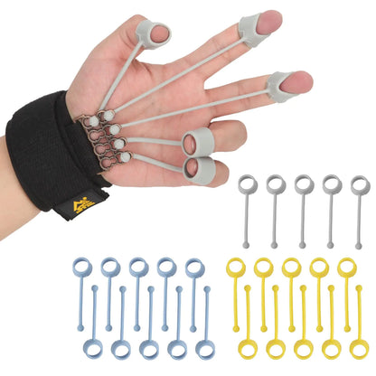 Finger Strengthener Stroke Recovery Physical Therapy Equipment Stretcher Hand Strengthener Hand Workout Extension Exerciser Hand Grip Trainer (Recovery Kit - Black)