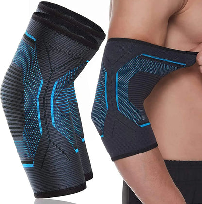 Seitaku Elbow Brace Compression Sleeve: Arm Sleeves for Tennis and Tendonitis Elbow Relief Elbow Support Braces for Women & Men weightlifting Gym Golf Workout Sports (NavyBlue X-Large)