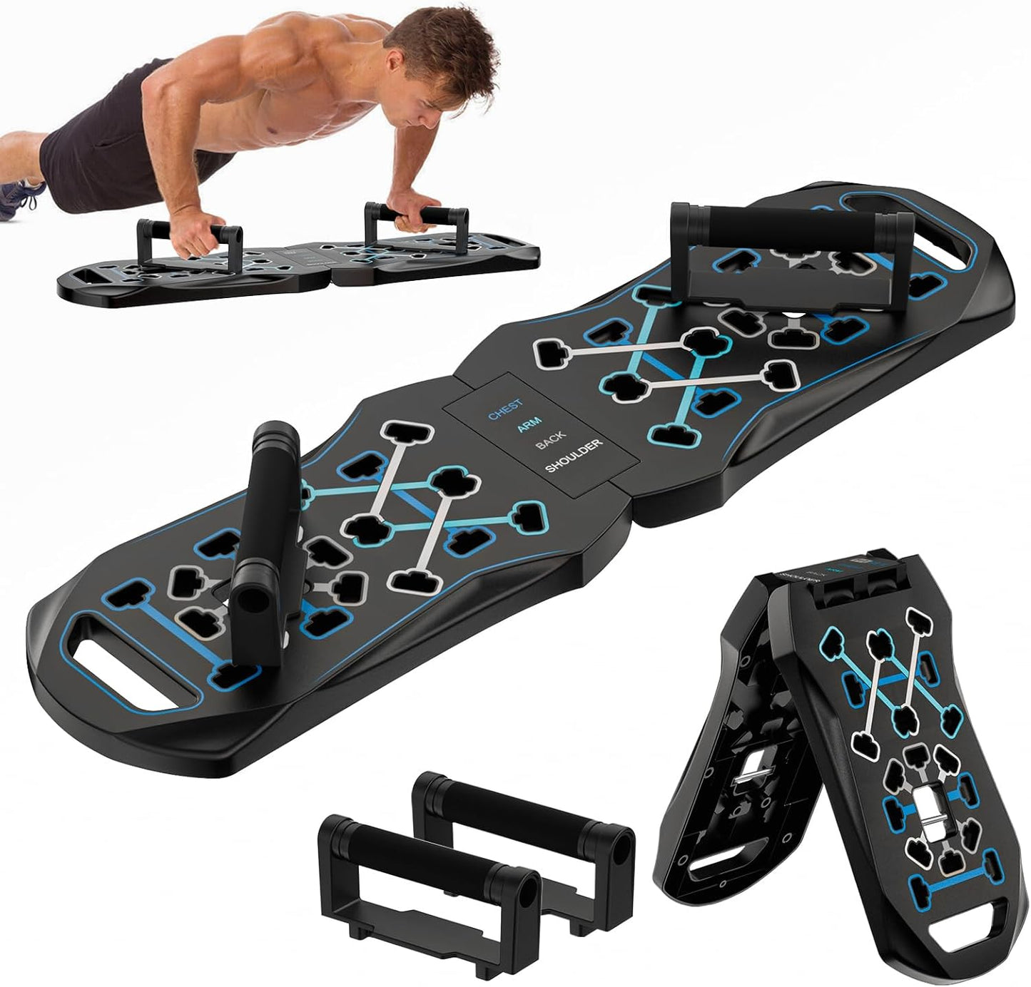 Push up Board Fitness 20 in 1 Portable Foldable Pushup Board,Home Gym,Portable Exercise Equipment,Professional Strength Training Equipment for Man and Women