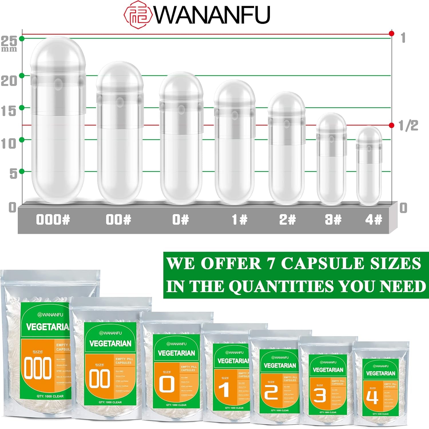 Size 00 Empty Capsules Vegetarian (100 Count) Bundle with Micro Lab Spoon, Clear Fillable Veggie Pill Capsules 00 for Making Your Own Supplements