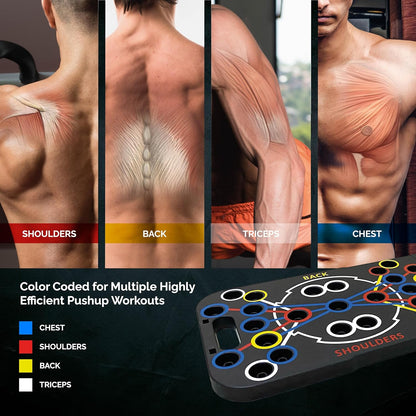 54 in 1 Upgraded Foldable Push up Board - Multi-Functional Push up Bar, Resistance Bands with Handles and Jumping Rope, at Home Workout Equipment for Perfect Push Up