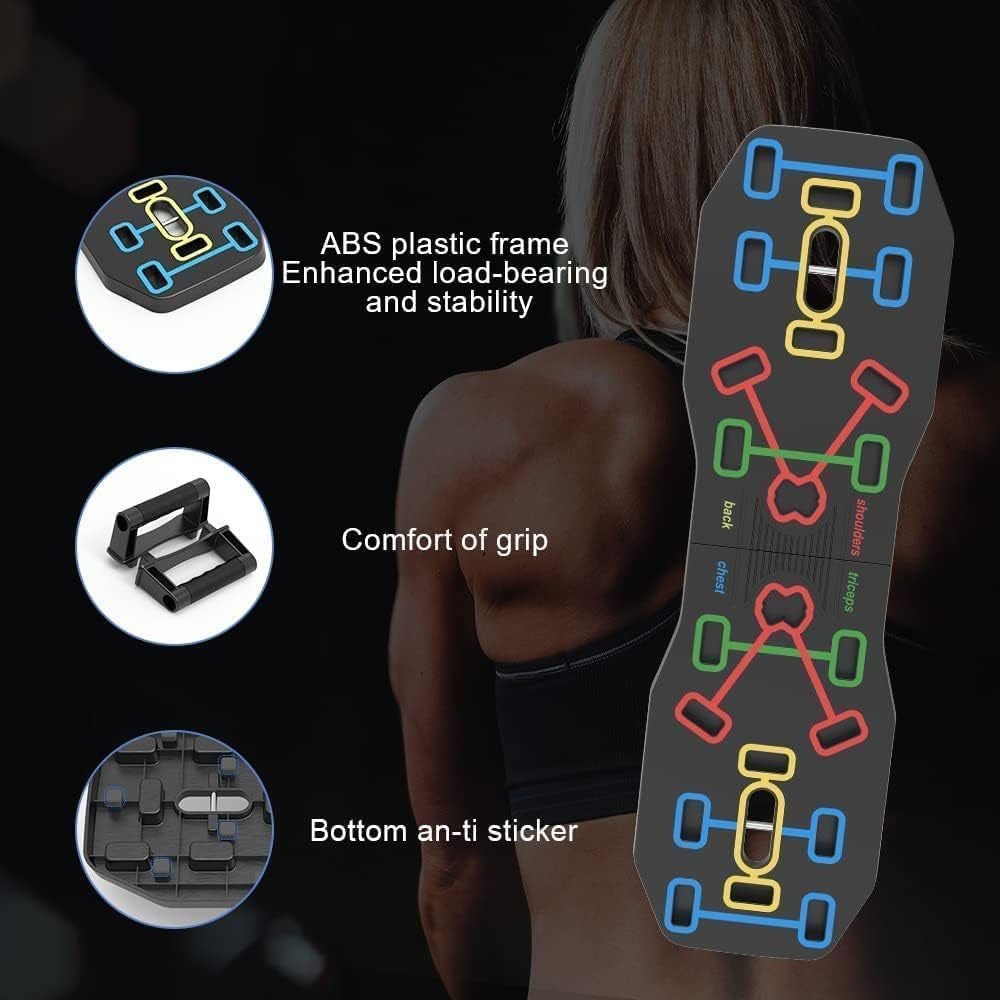 Push up Board, Foldable 10 in 1 Push up Bar with Resistance Bands,Portable Multi-Function Push up Handles for Floor,Professional Push up Strength Training Equipment