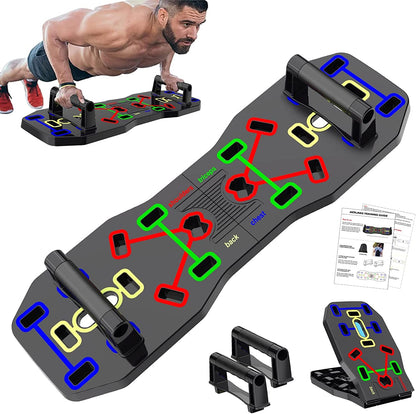 Push up Board, Foldable 10 in 1 Push up Bar with Resistance Bands,Portable Multi-Function Push up Handles for Floor,Professional Push up Strength Training Equipment