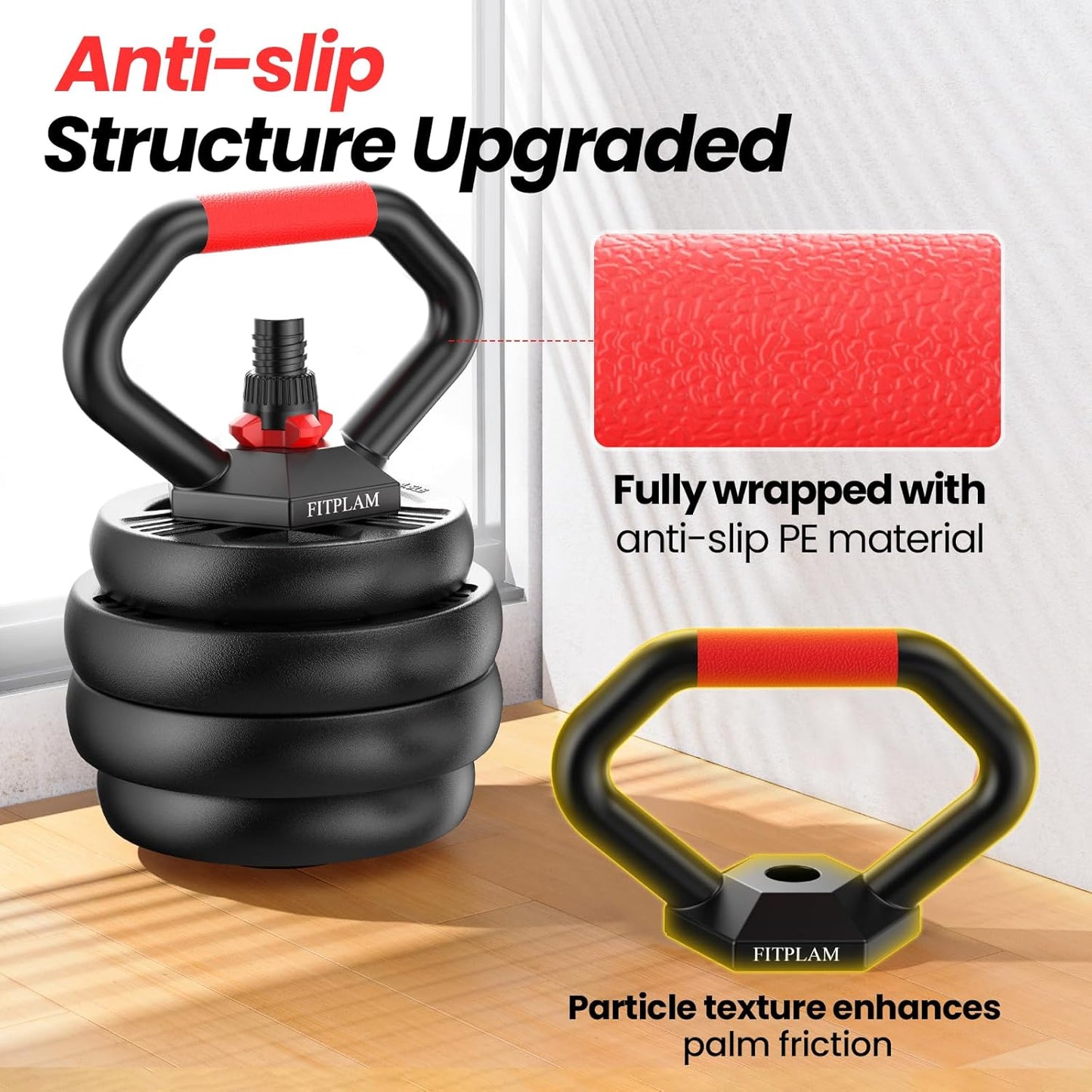 Adjustable Dumbbell Set,20/35/45/55/70/90Lbs Free Weights Set with Upgraded Nut, 4 in 1 Weight Set Used as Kettlebells, Barbell, Push up Stand, Fitness Exercise for Home Gym Suitable Men/Women
