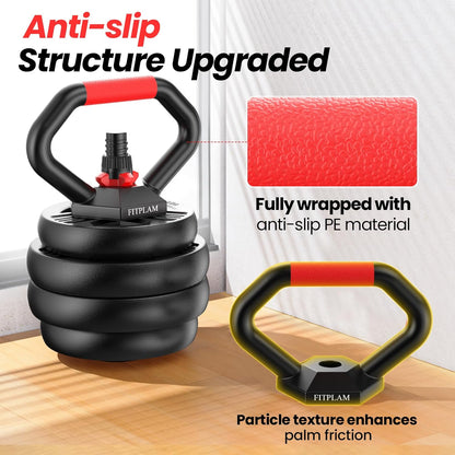 Adjustable Dumbbell Set,20/35/45/55/70/90Lbs Free Weights Set with Upgraded Nut, 4 in 1 Weight Set Used as Kettlebells, Barbell, Push up Stand, Fitness Exercise for Home Gym Suitable Men/Women