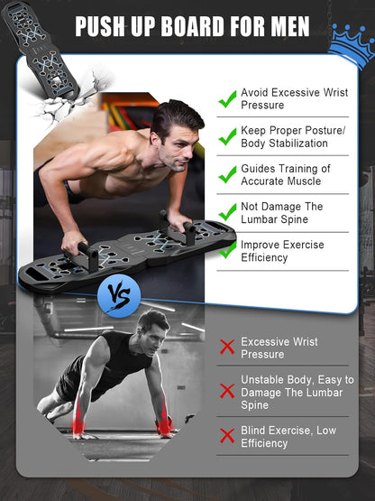 Push up Board Fitness 20 in 1 Portable Foldable Pushup Board,Home Gym,Portable Exercise Equipment,Professional Strength Training Equipment for Man and Women