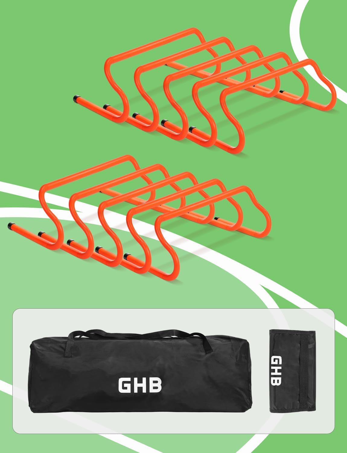 Agility Hurdles 5/10 Pack Speed Agility Training Hurdles, Detachable Sturdy Hurdles Training Equipment Set with Carry Bag for Kids,Athletes,Soccer,Basketball