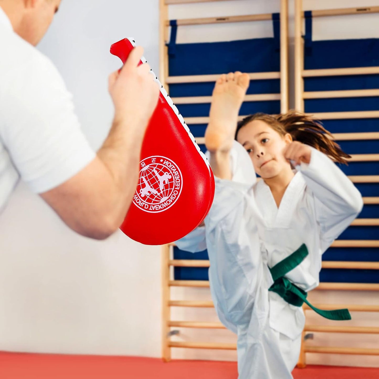 2 Pack Taekwondo Kick Pads, Double Strike Boxing Pads, Striking Karate Martial Arts Training Target Pad, Karate Kicking Target for Kids Youth Adult