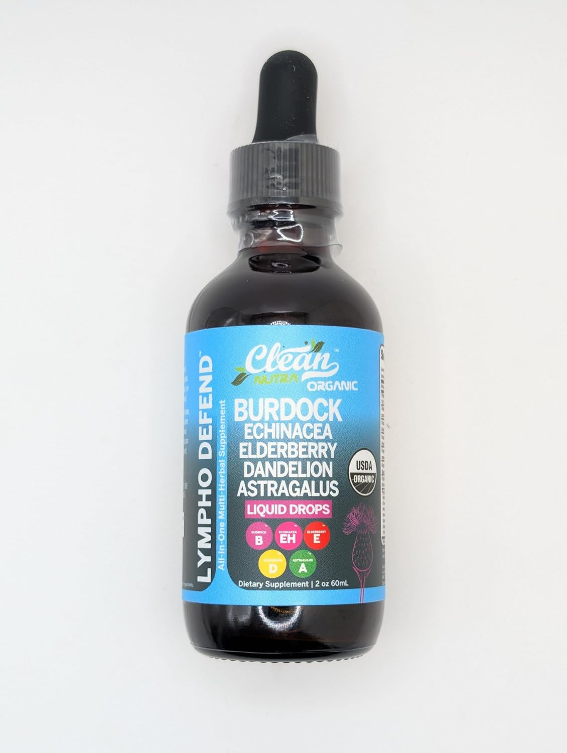 Organic Lymphatic Drainage Supplement | Lymphatic Support Drops | Burdock Root Echinacea Elderberry Dandelion Astragalus Milk Thistle Sea Moss Red Clover Cleanse Marigold Drop by Clean Nutra