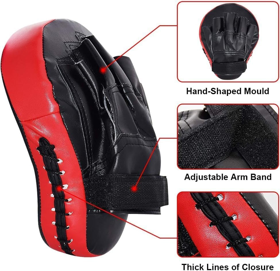 Taekwondo Kick Shield - Muay Thai MMA Karate Kickboxing Training Pads - Curved Leather Strike Shield