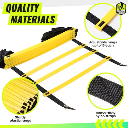 Agility Ladder Speed Ladder Training Ladder for Soccer, Speed, Football Fitness Feet Training Carry Bag Agility Training Equipment 13 Rungs, 23 Feet