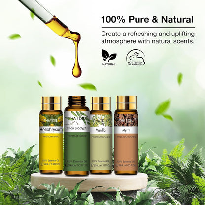 Premium Essential Oil Set - 9X10Ml Pure Essential Oils for Massage, Aromatherapy, Diffusers, DIY - 0.33Fl.Oz/Bottle