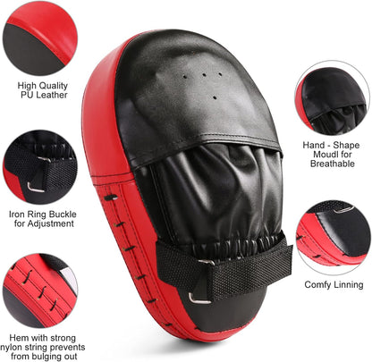 Punching Mitts Kick Pack Set, Boxing Mitts Focus Pads, Taewondo Kick Pad, Great for Boxing, Kickboxing, Karate, Muay Thai, MMA Training