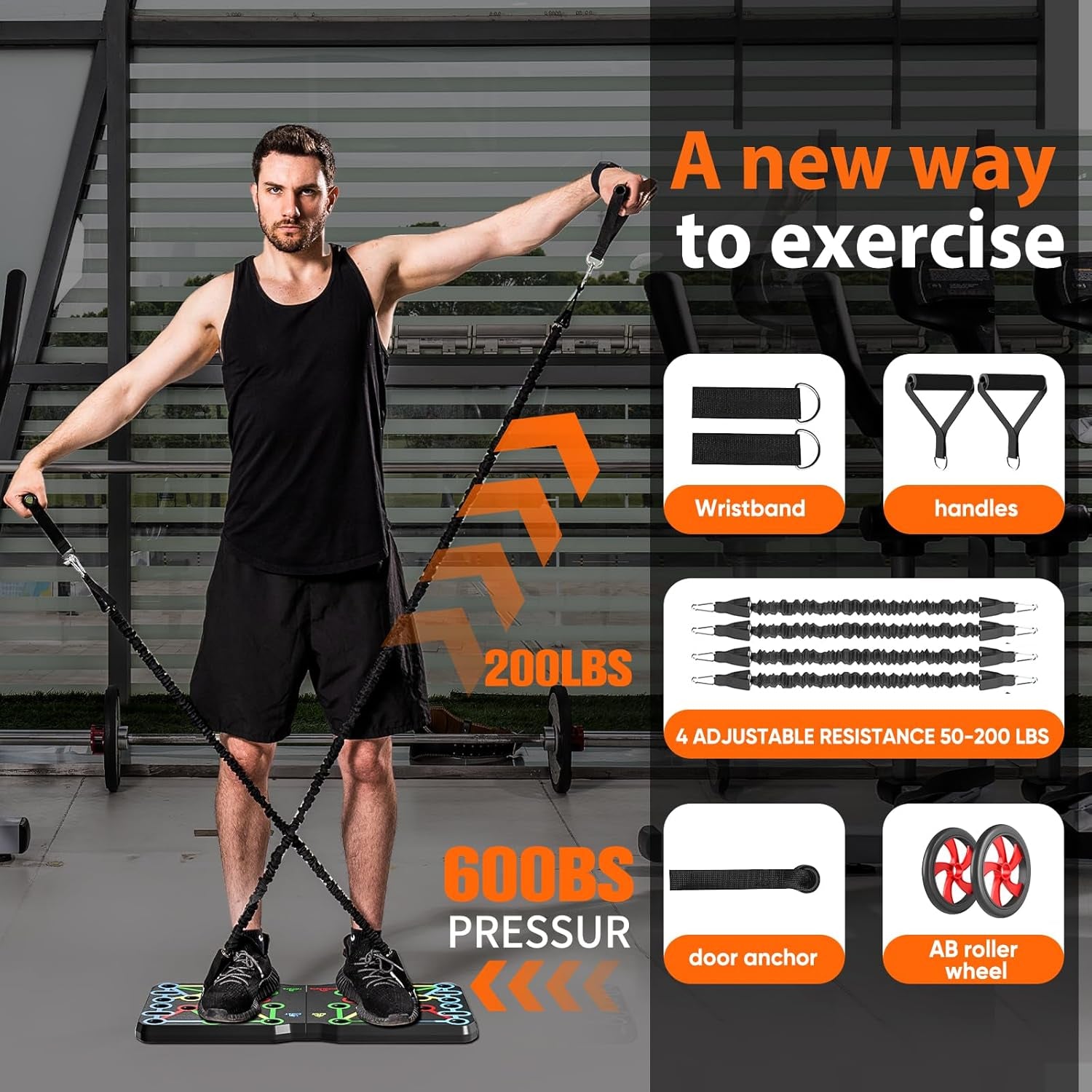 upgraded Push-Up Board Home Fitness Accessories, Multifunctional 30-In-2 Push-Up Bar Fitness Equipment, Portable Strength Training Equipment with Push-Up Handles and Pilates Bar
