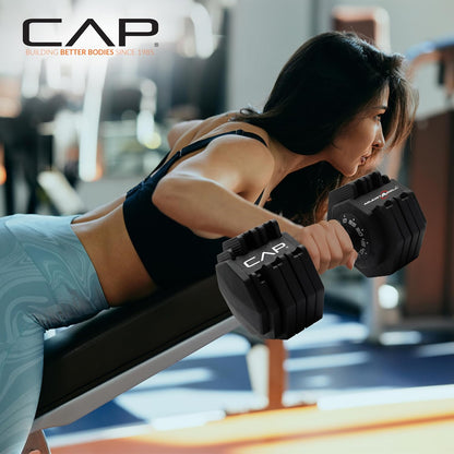 ADJUSTABELL Adjustable 55 Lb Hex Dumbbell Weights - Singles & Pairs | Multiple Handle Options