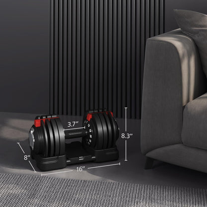 Adjustable Dumbbell Set 28/40/52.5/90LBS Adjustable Dumbbells Fast Adjust Dumbbell Weight Set with Anti-Slip Handle and Tray for Men/Women Home Gym Strength Training Equipment Single/Pair