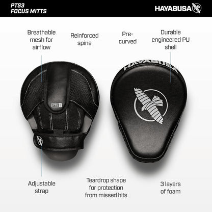 PTS 3 Focus Mitts Pair - Black, Standard